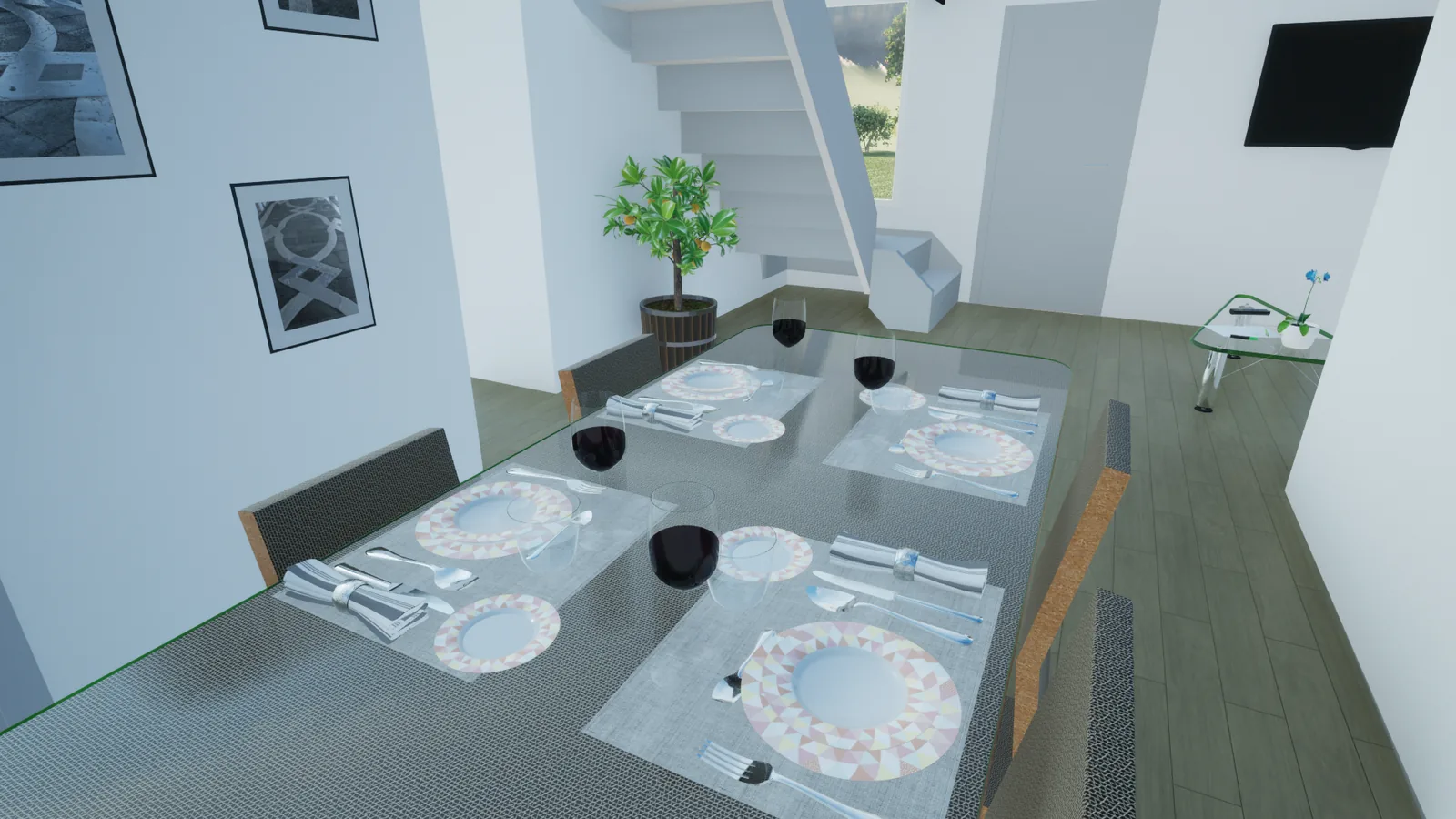 Visualización interior de vivienda