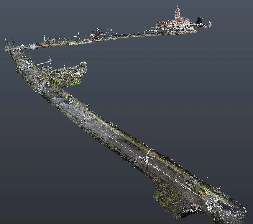 Nube de puntos de infraestructura longitudinal
