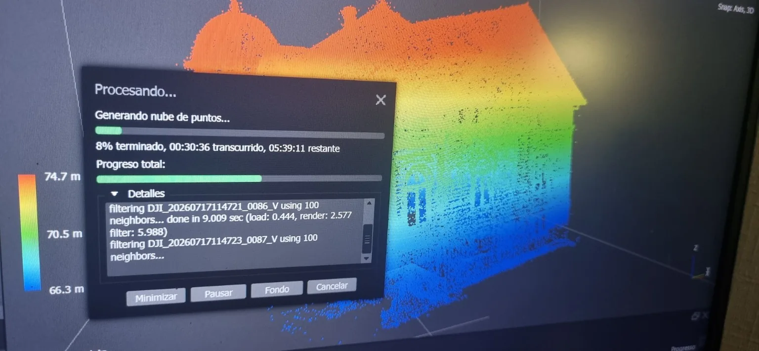 Procesamiento de una nube de puntos LiDAR